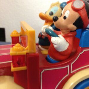 VINTAGE BATTERY-OPERATED MICKEY MOUSE & DONALD DUCK DRIVING CAR TOY
